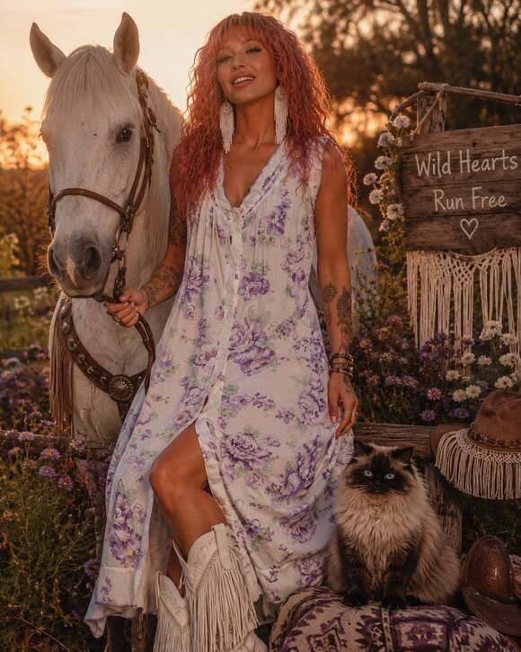 Lati Fashion Dresses & Skirts - Lati Fashion Vibtage Intimates Floral Sleeveless Nightgown/Duster Sz.M